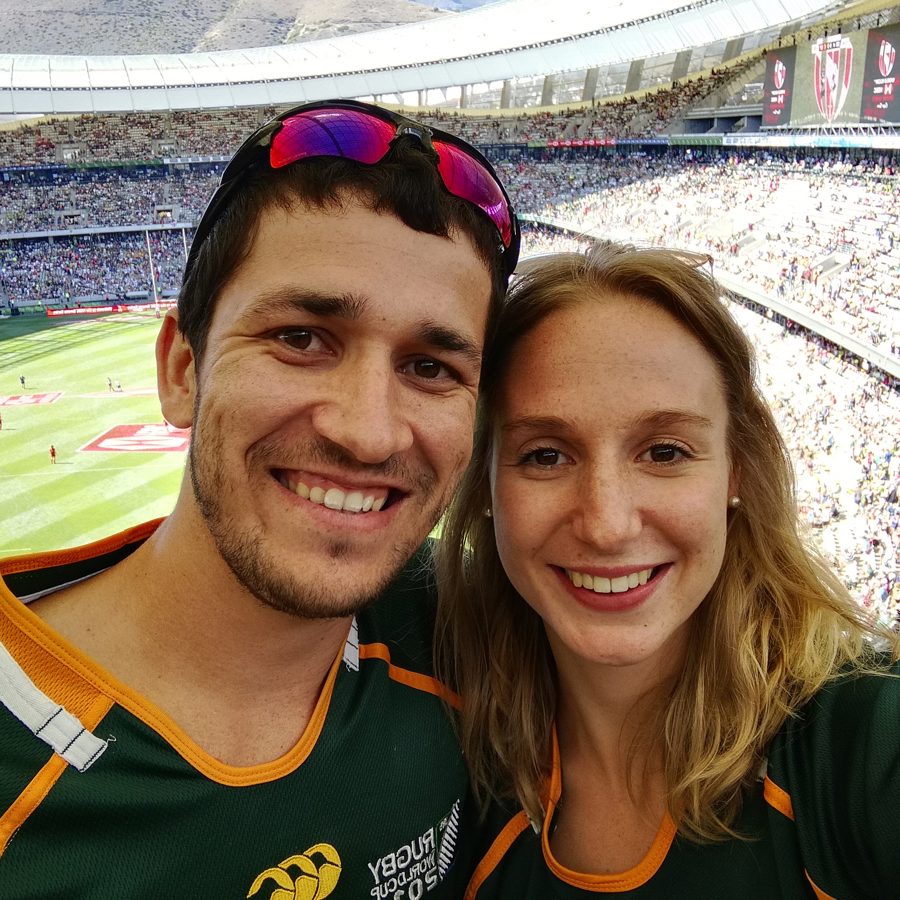 Matching Springbok jerseys at Cape Town Stadium