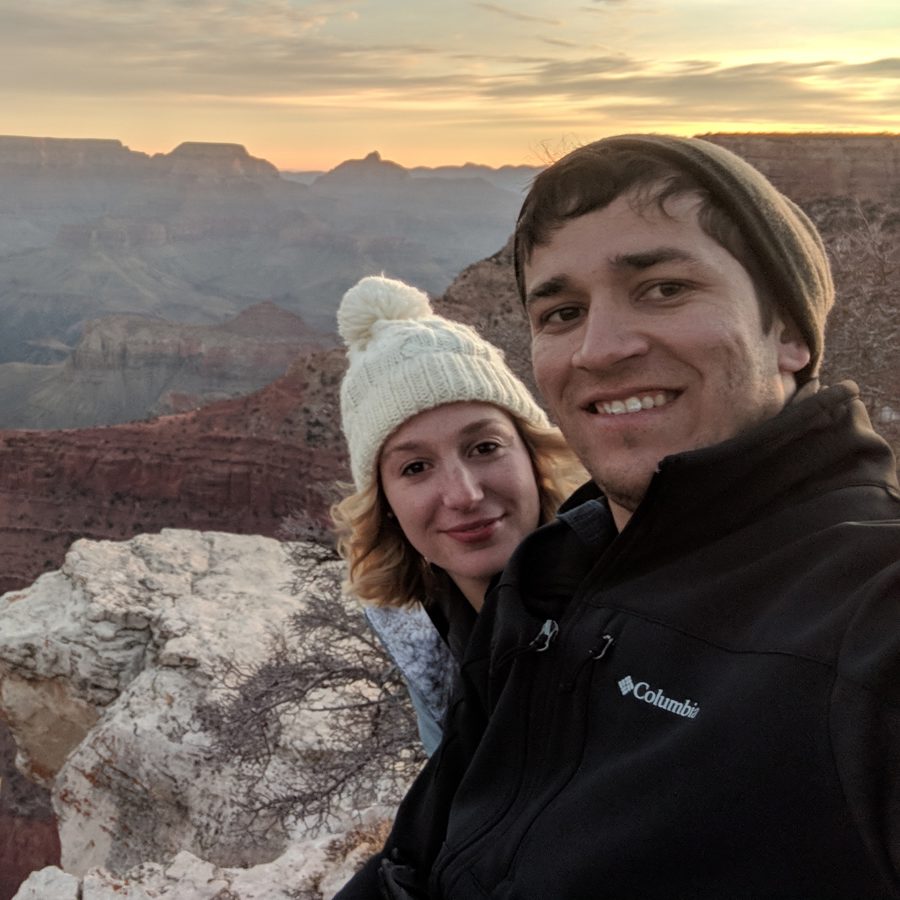 Sunrise on the rim of the Grand Canyon